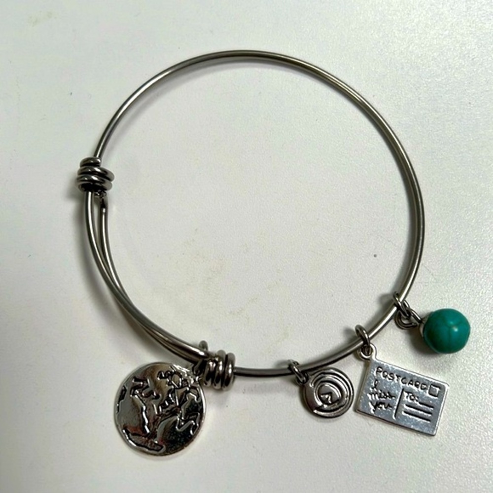 Alex and Ani Friends Love this life Adjustable turquoise silver tone 3 for $20